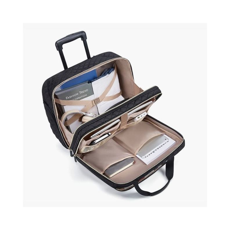 Bagsmart Maletín Viajero con Ruedas Motiv 17.3" - Negro Tejido-2