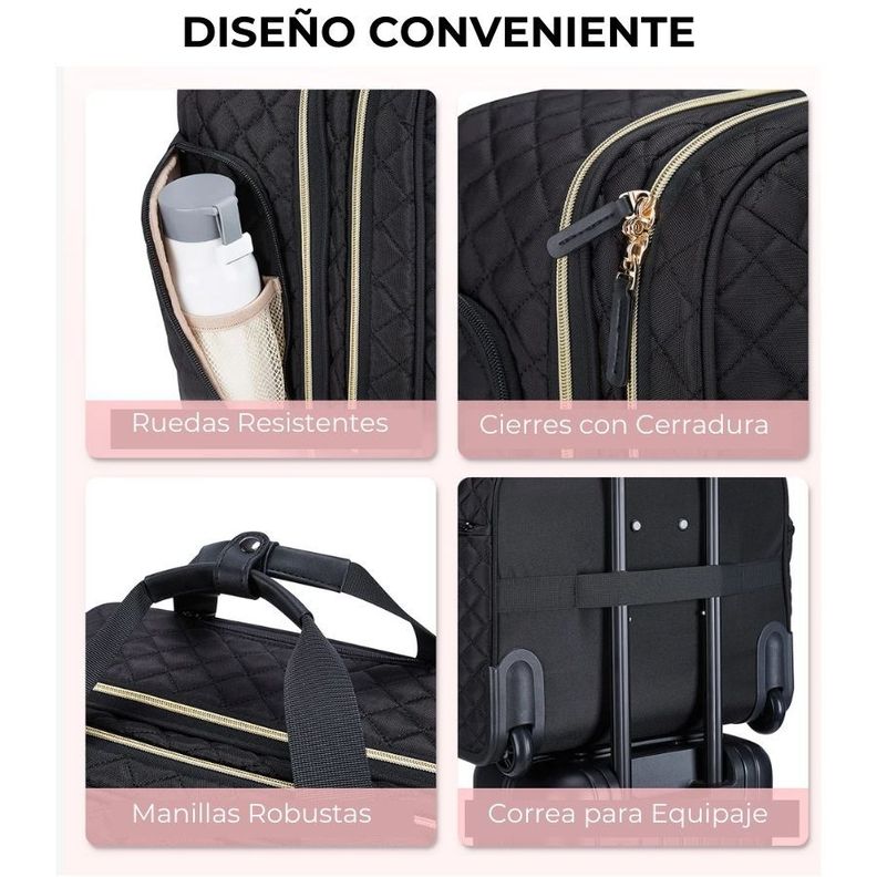 Bagsmart Maletín Viajero con Ruedas Motiv 17.3" - Negro Tejido-3
