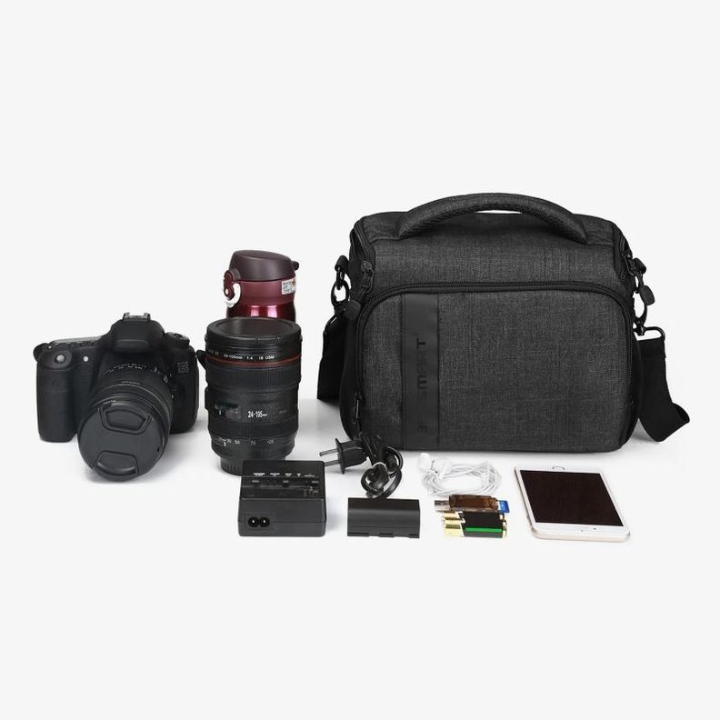 Bagsmart Bolso de hombro para cámara Montreal –Negro-4