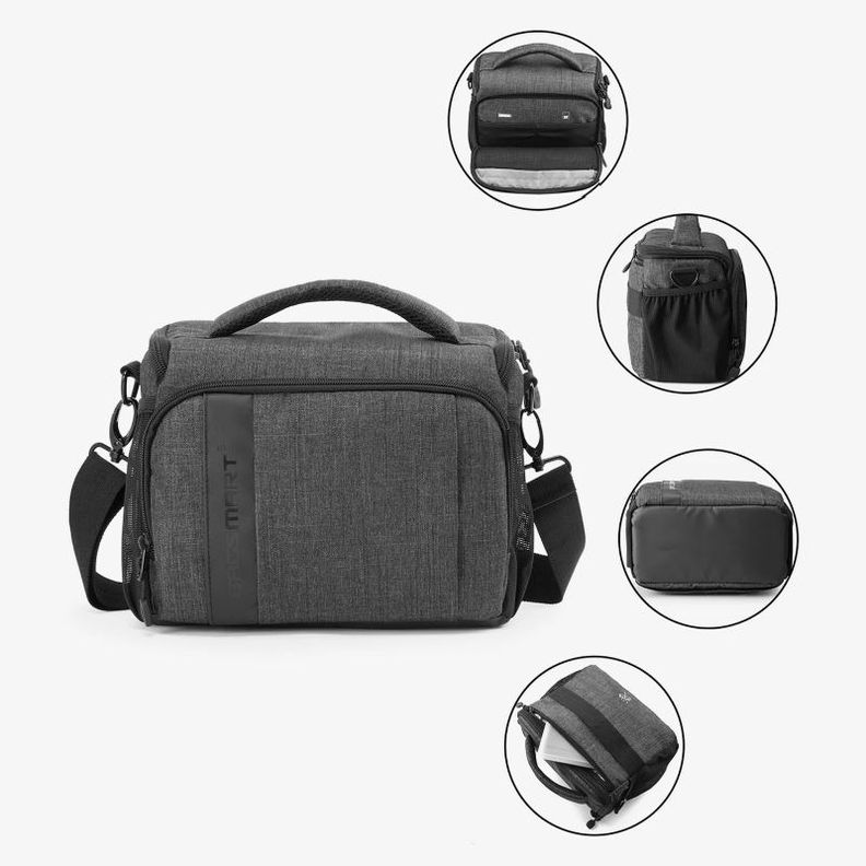 Bagsmart Bolso de hombro para cámara Montreal –Negro-3