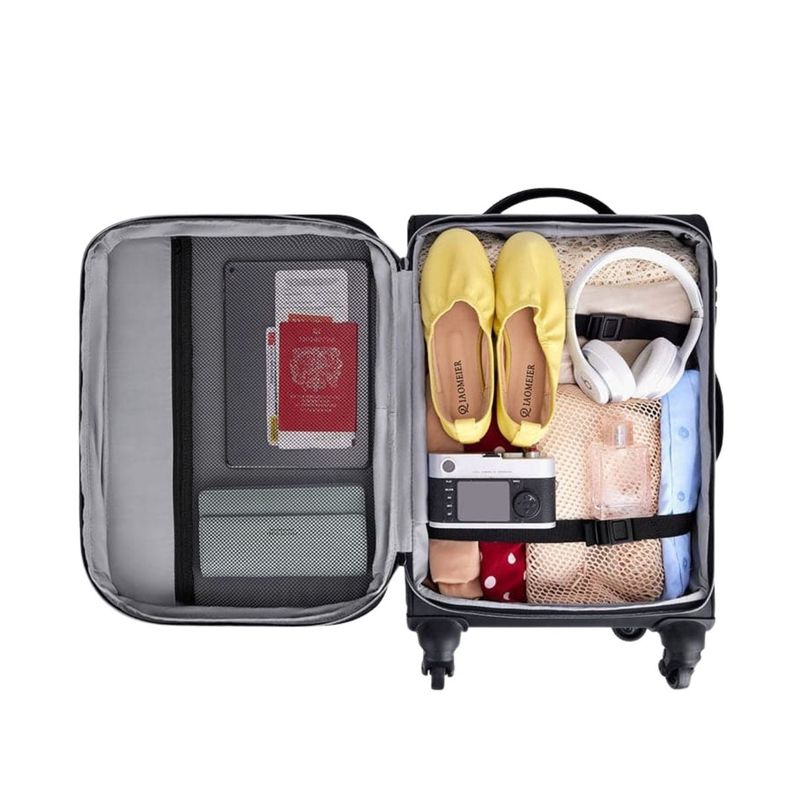 Bagsmart Maleta de Mano Acolchada Bonchemin Expandible 43L-51L - Negro-3