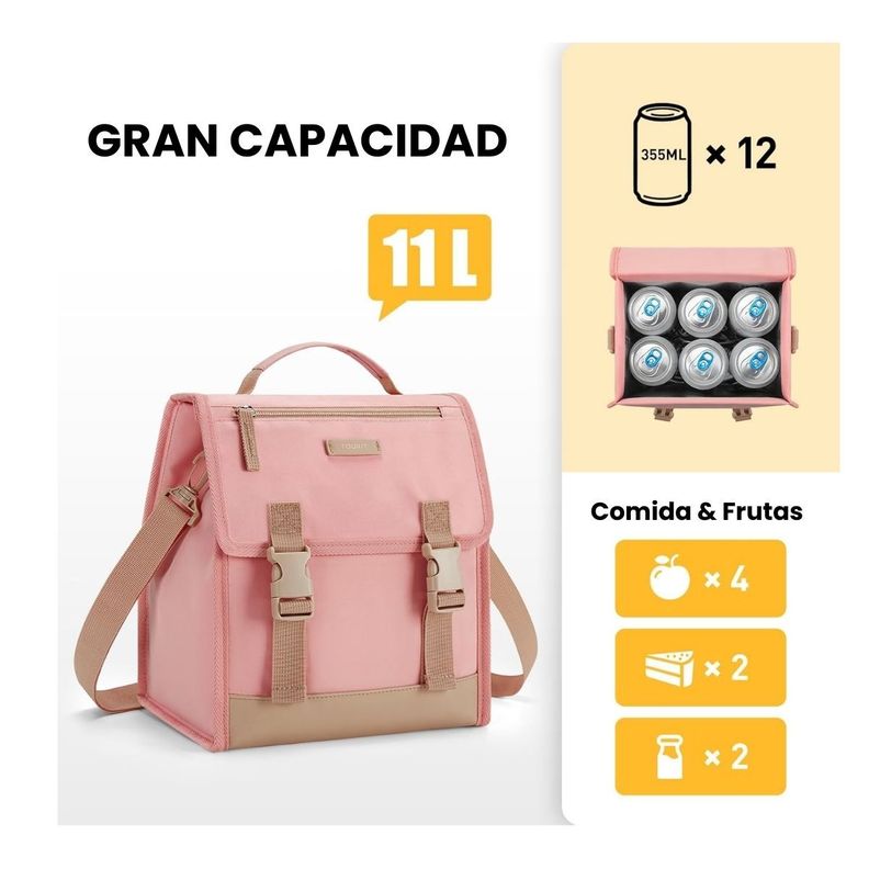 Tourit Lonchera Térmica con Hebillas 11L - Rosado-3