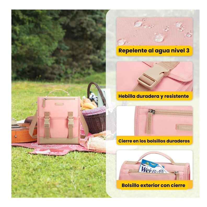 Tourit Lonchera Térmica con Hebillas 11L - Rosado-4