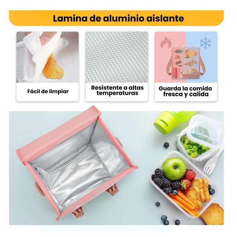 Tourit Lonchera Térmica con Hebillas 11L - Rosado-5
