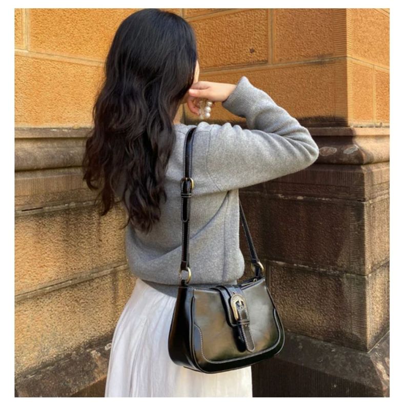 Ecosusi Cartera Vintage Alison de Uso Diario - Negro-2