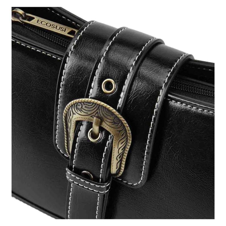 Ecosusi Cartera Vintage Alison de Uso Diario - Negro-6