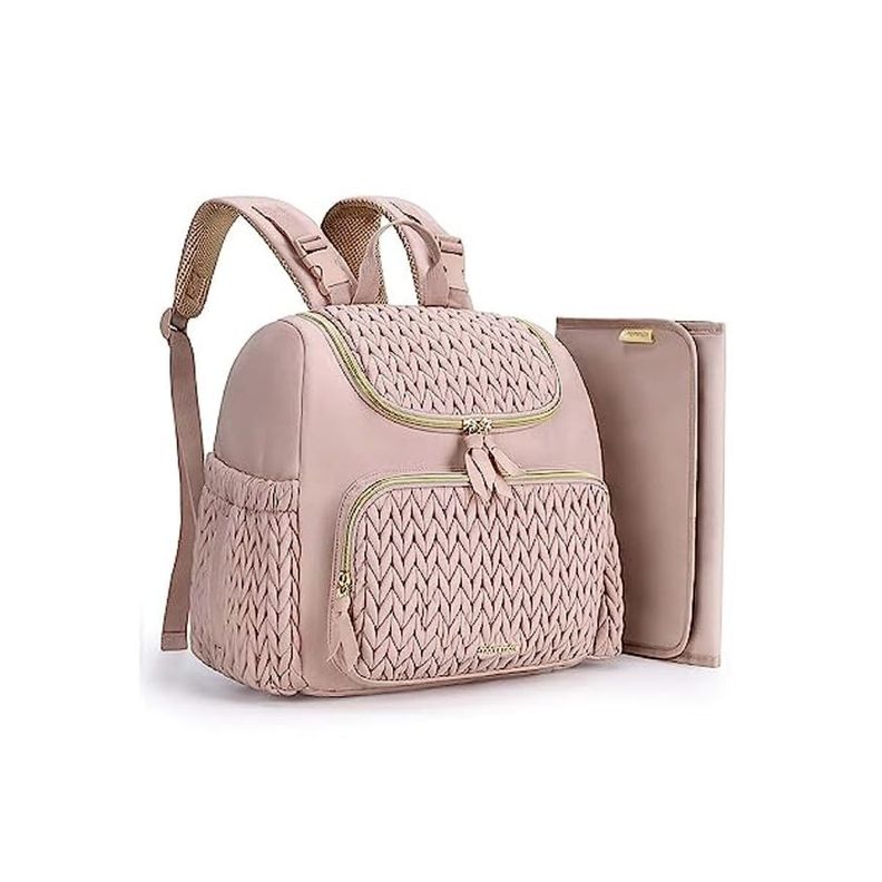 Mommore Mochila Pañalera Pqña Bolsillos Térm Rosa-0