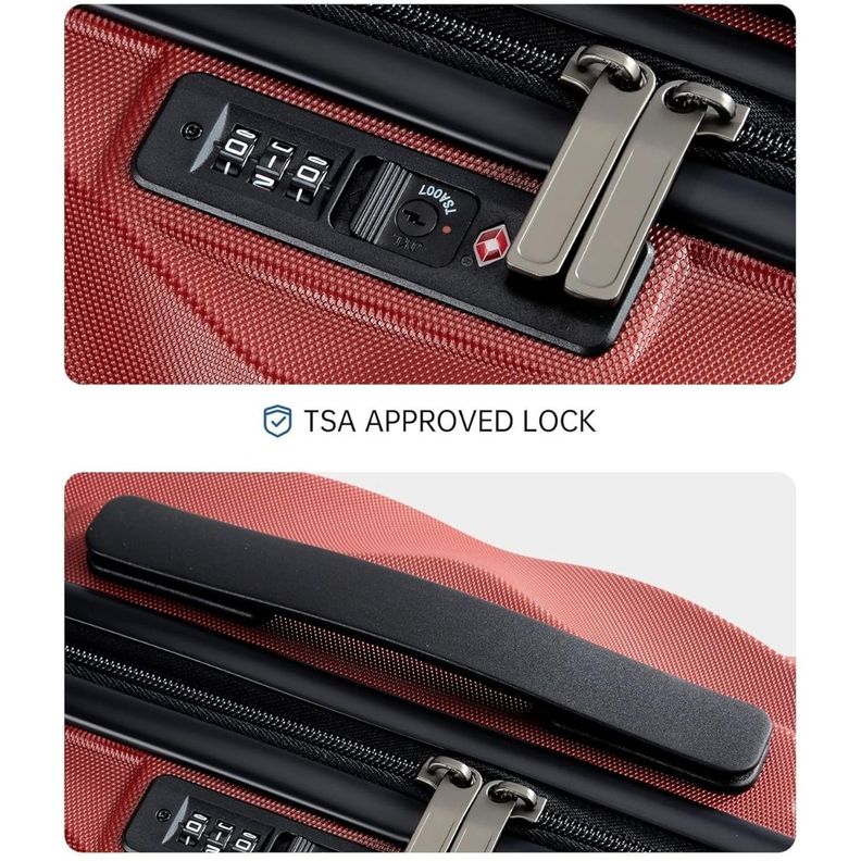 Bagsmart Maleta de Mano Rígida Globetrotter 35L - Rojo Vino-6