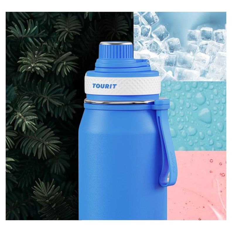 Tourit Botella de Agua Térmica Deportiva 32oz - Azul-6
