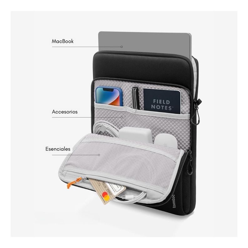 Tomtoc Bolso Mensajero DefenderACE-A03 para Macbook Pro 16" M3/M2/M1 - Negro-4