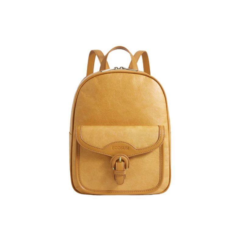 Ecosusi Mini Mochila Evelina de Papel Lavable Ecologico 11" Ambar Naranjo Oscuro