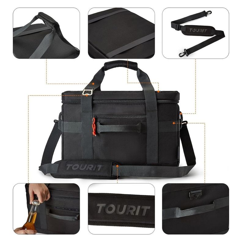 Tourit Cooler Bag Offroad Enfriador Aislado Portátil 32L - Negro-6