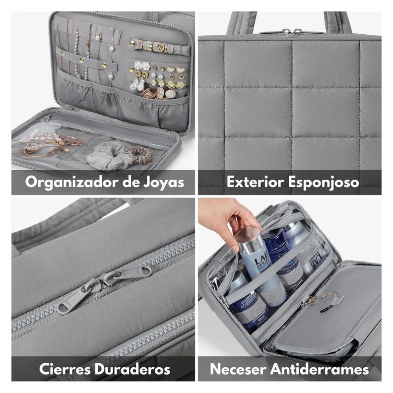 Bagsmart Neceser Multifuncional Spacesaver Puffy Grande - Gris-4