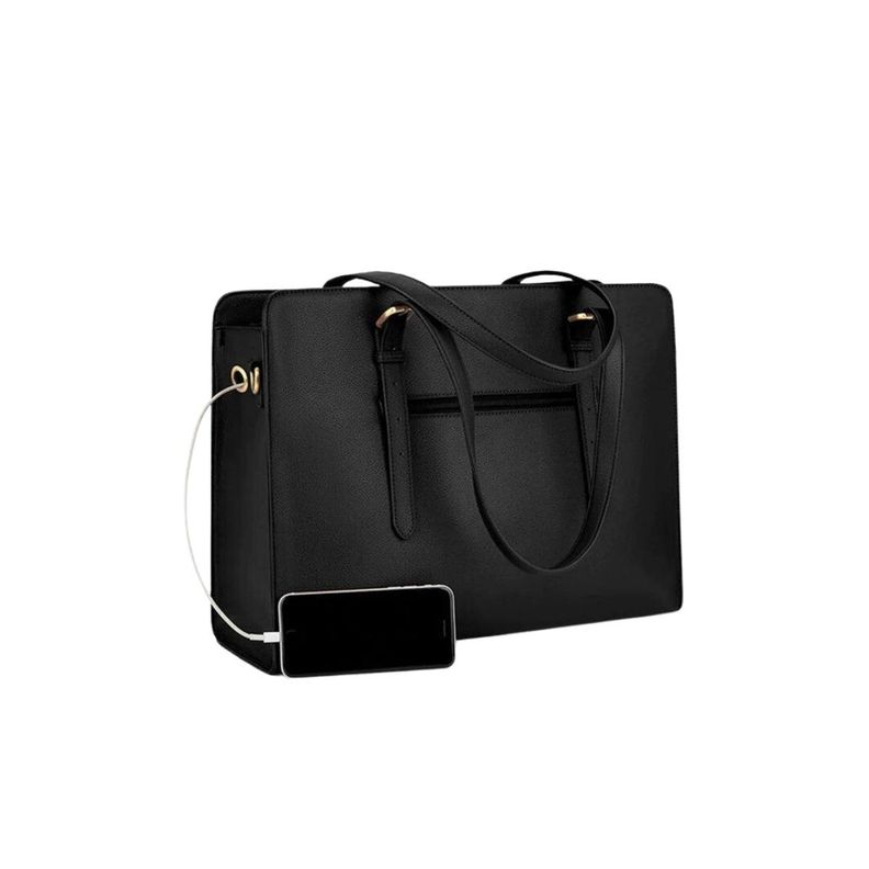 Ecosusi Bolso Tote Versátil para Notebook 15.6" - Negro-6