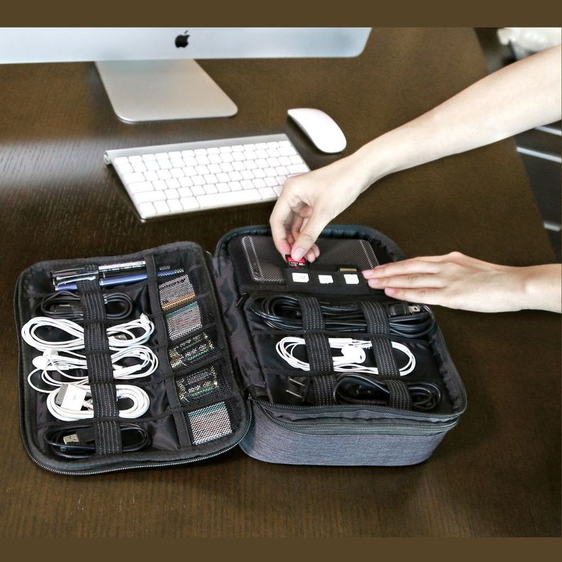 Bagsmart - Organizador de cables 2 niveles GLENDALE - Negro-6