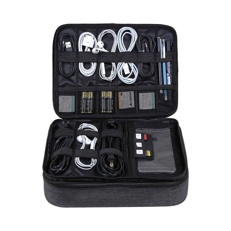 Bagsmart - Organizador de cables 2 niveles GLENDALE - Negro-3