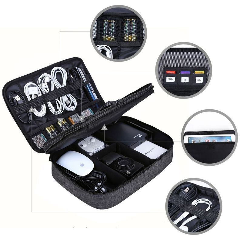 Bagsmart - Organizador de cables 2 niveles GLENDALE - Negro-5