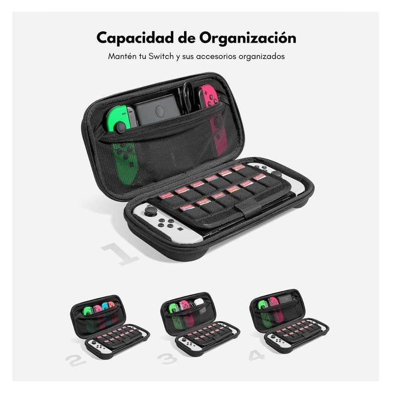 Tomtoc Estuche Mediano FancyCase-G05 Nintendo Switch / Oled - Negro-1