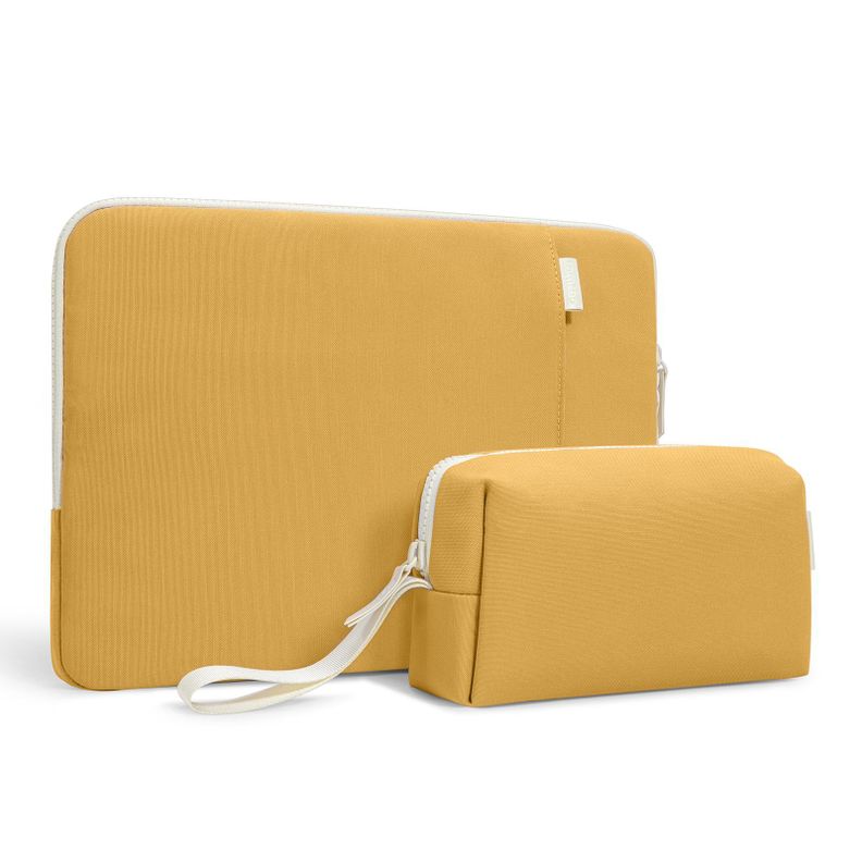 Tomtoc Funda Lady Para Macbook 13''+ organizador Amarillo-0