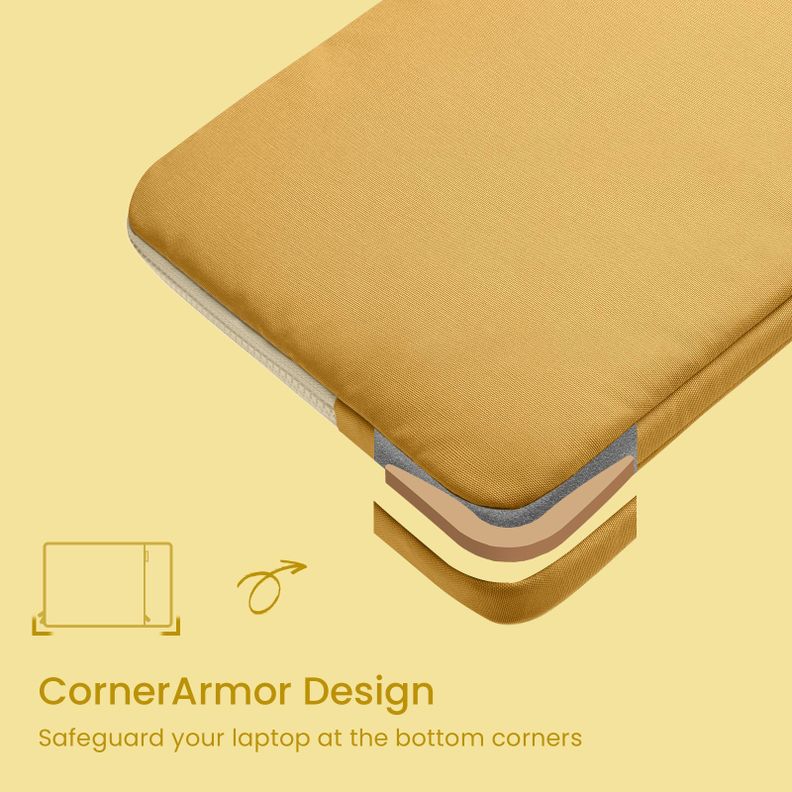 Tomtoc Funda Lady Para Macbook 13''+ organizador Amarillo-5