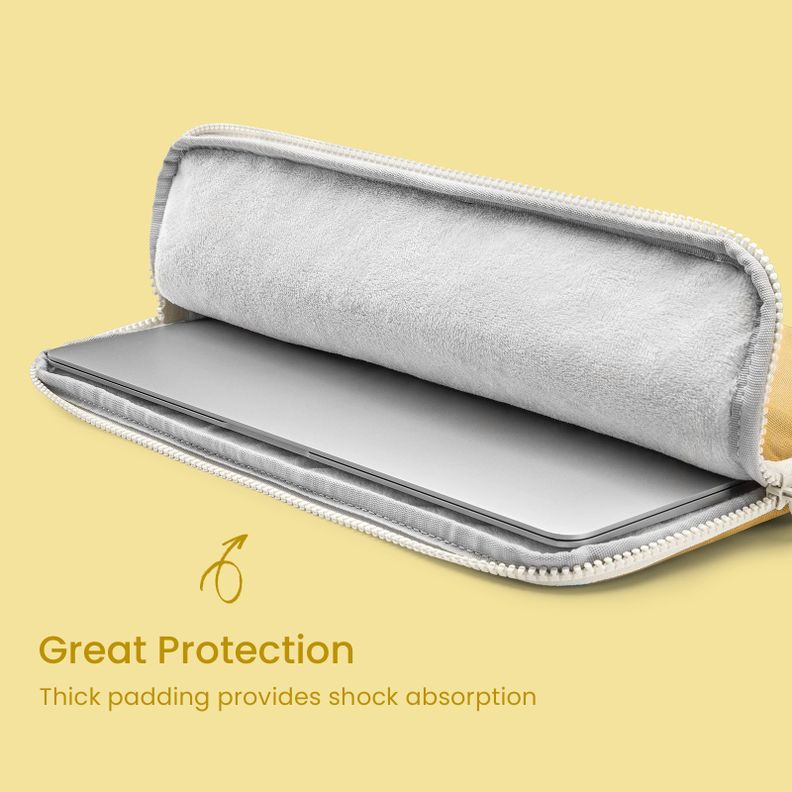 Tomtoc Funda Lady Para Macbook 13''+ organizador Amarillo-2