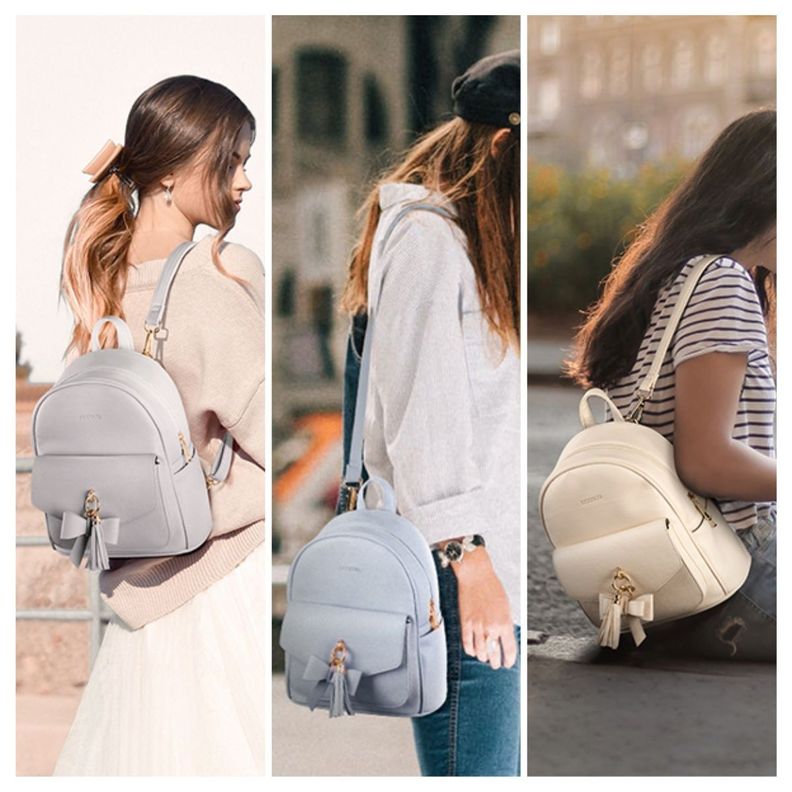 Ecosusi Mini Mochila con Lazo - Gris-7
