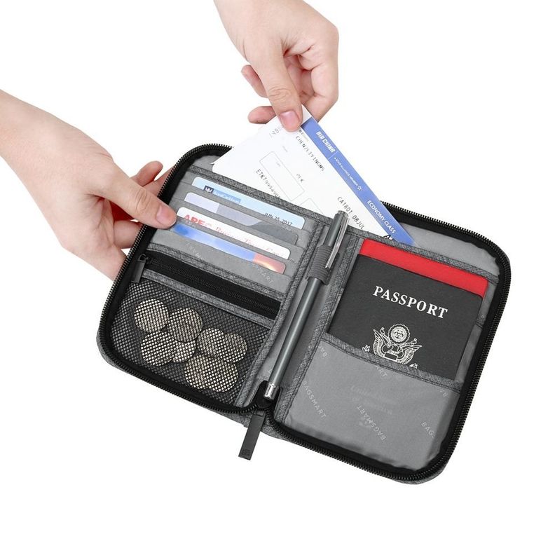 Bagsmart Porta Pasaporte LAX - gris-1
