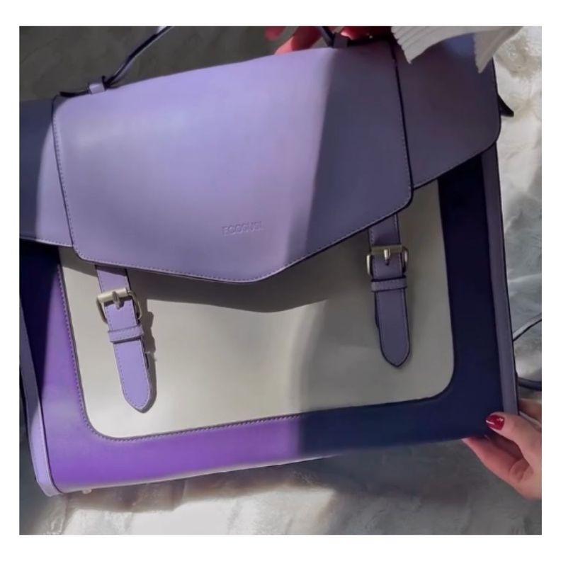 Ecosusi Maletín y Mochila Julie para Notebook 15,6” - Morado-2