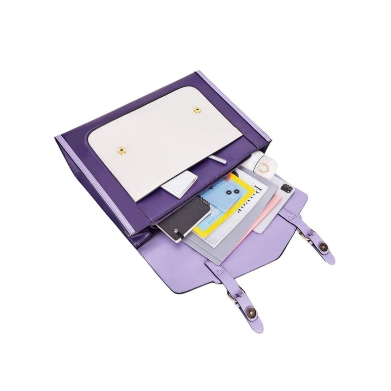 Ecosusi Maletín y Mochila Julie para Notebook 15,6” - Morado-4