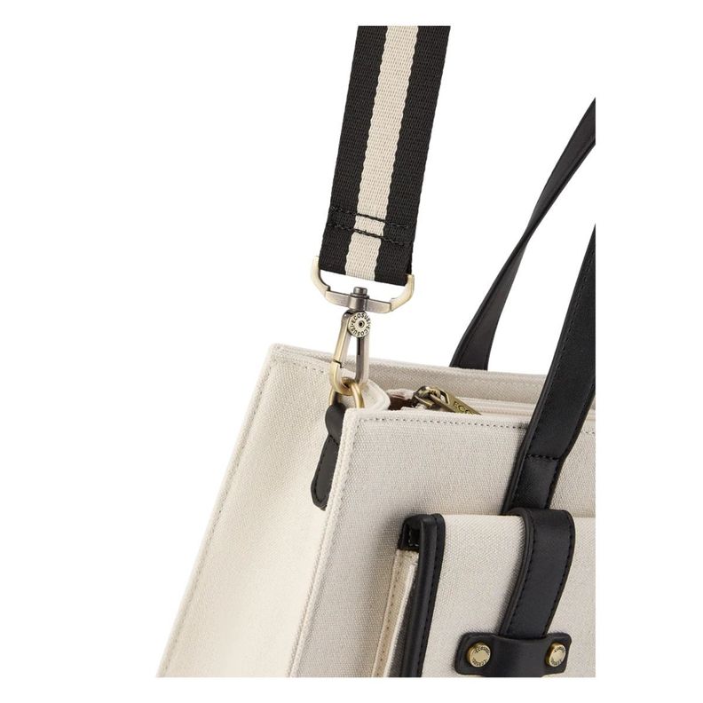 Ecosusi Bolso Tote Lienzo de Olivia para notebook 13" - Blanco y Negro-5