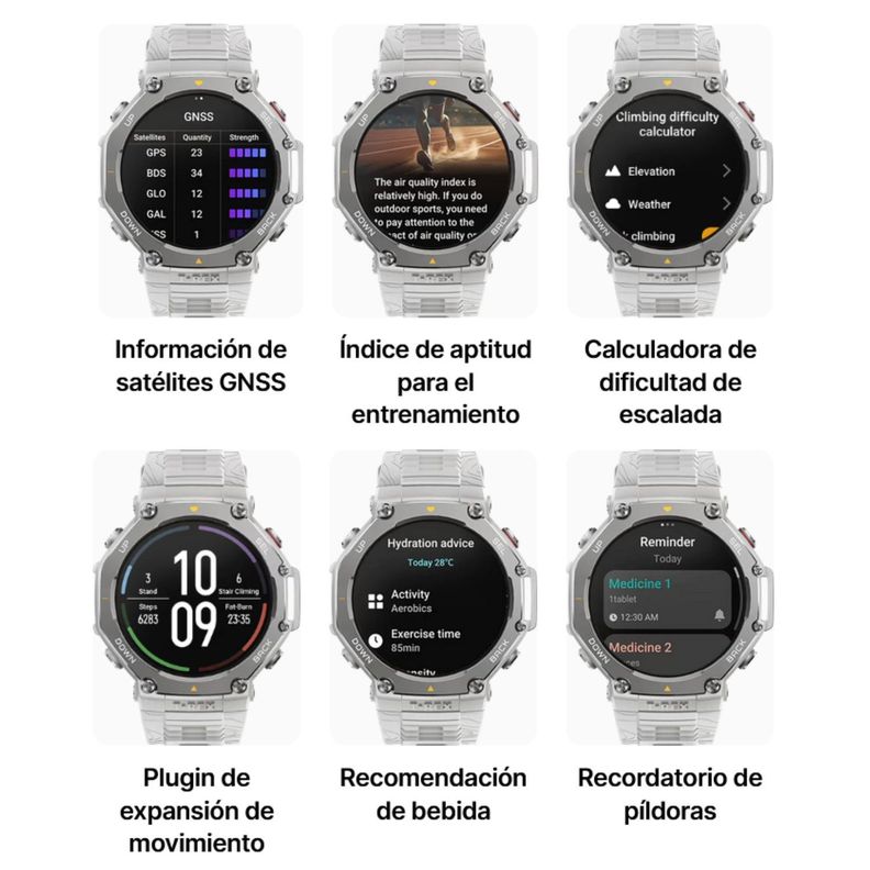 Amazfit T-Rex 3 Reloj Inteligente 10 ATM - Gris Neblina-3