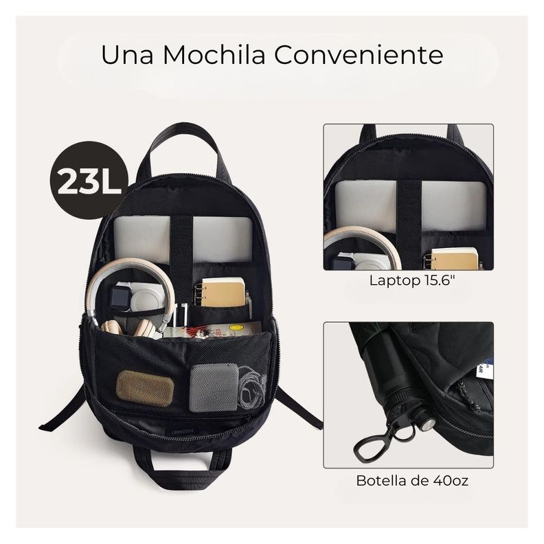 Bagsmart Mochila Vega 23L para notebook de 15.6" - Negro-5