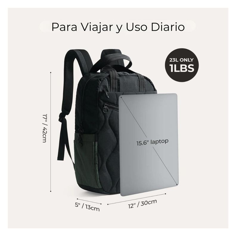 Bagsmart Mochila Vega 23L para notebook de 15.6" - Negro-6