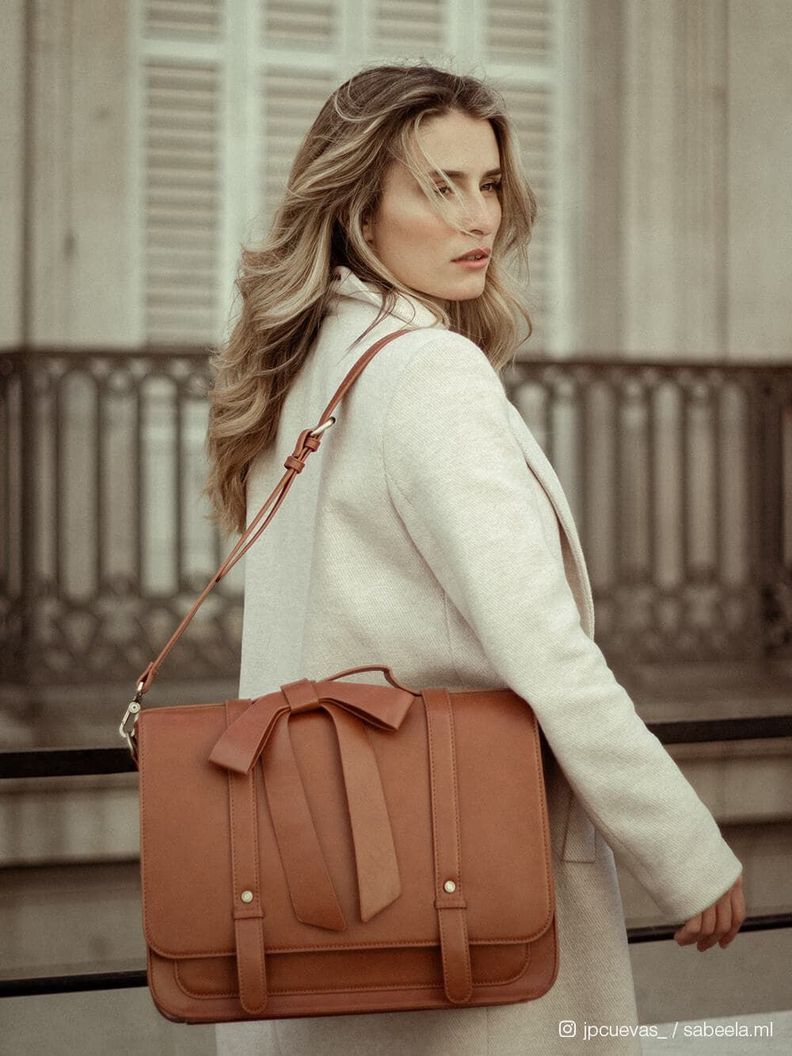Ecosusi Mochila y Maletín con Lazo Removible Summer Garden Romance para 14" - Marrón-2