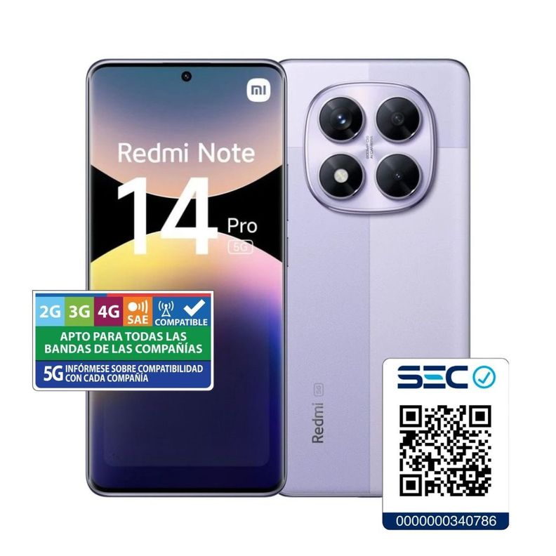 Xiaomi Redmi Note 14 Pro 5G 8GB + 256GB Violeta Lavanda-1