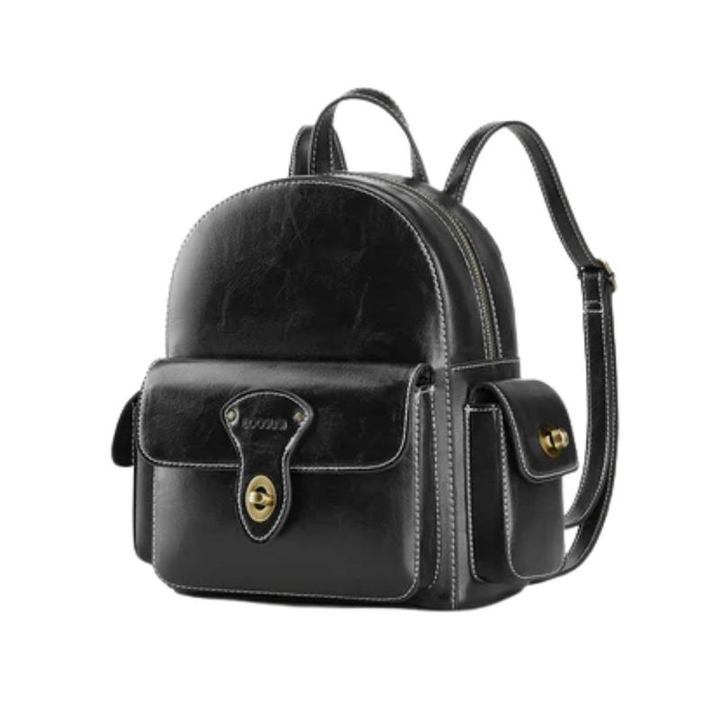 Ecosusi Mini Mochila Alison de Cuero Vegano - Negro-1