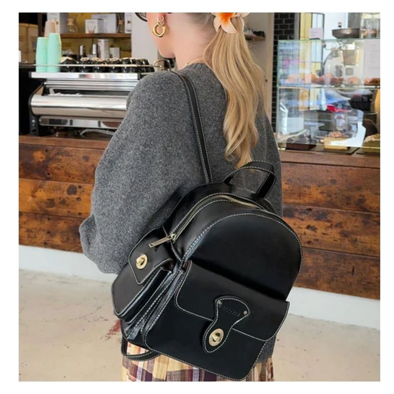 Ecosusi Mini Mochila Alison de Cuero Vegano - Negro-2
