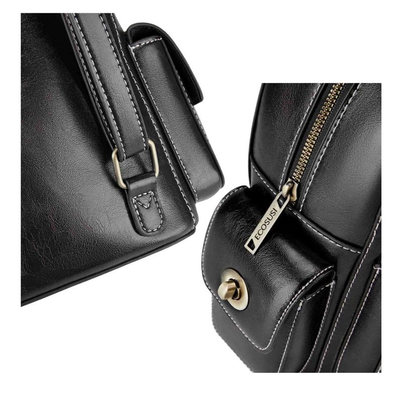 Ecosusi Mini Mochila Alison de Cuero Vegano - Negro-6