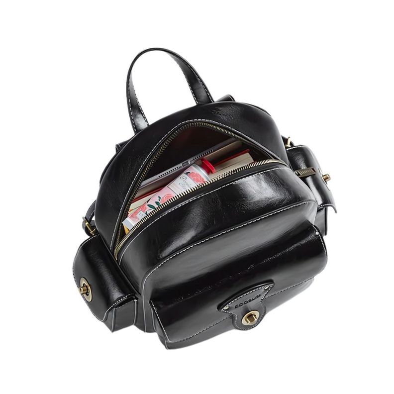 Ecosusi Mini Mochila Alison de Cuero Vegano - Negro-7