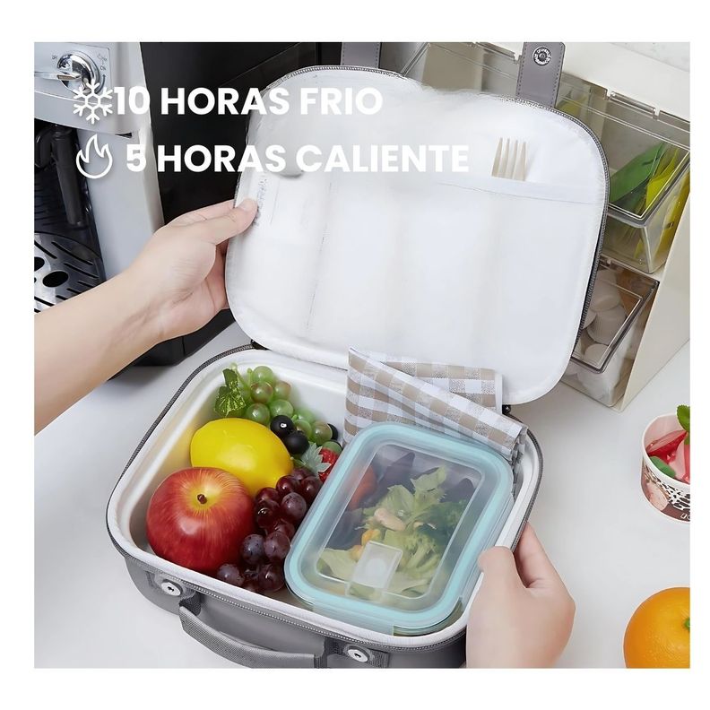 Tourit Lonchera Térmica con Correas 6L - Gris-2