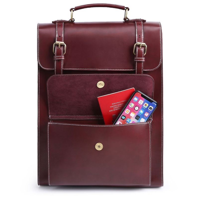 Ecosusi Mochila Vintage Camellia para Notebook 15,6" - Burdeo-1