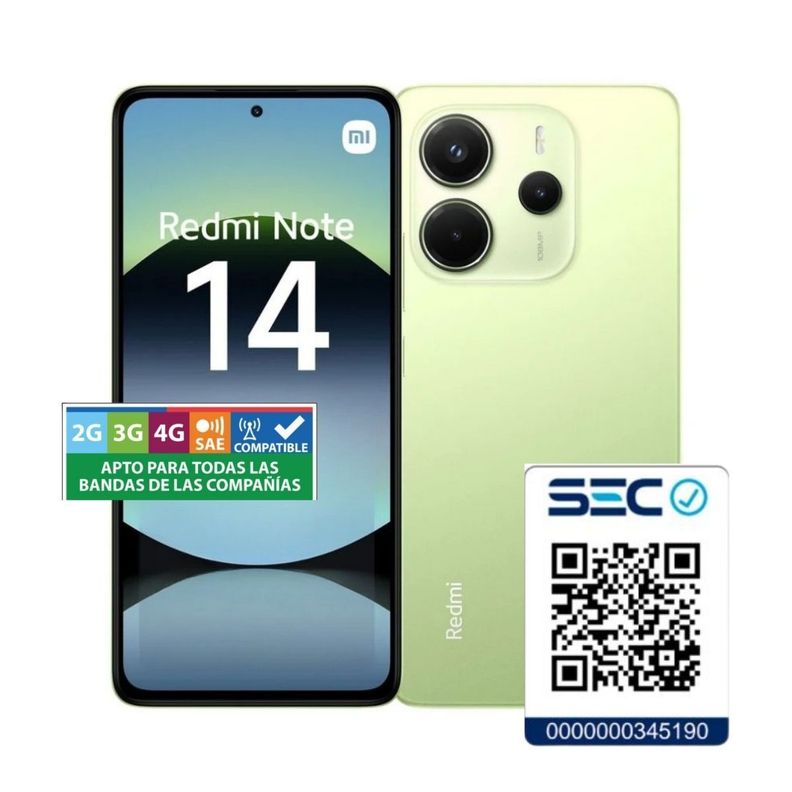 Xiaomi Redmi Note 14 4G 6GB + 128GB Verde Lima-1