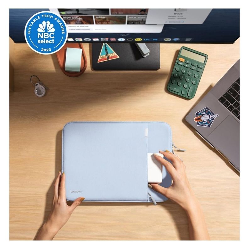 Tomtoc Funda Defender-A13 para MacBook Air M3/M2/M1 de 13" - Azul Niebla-2