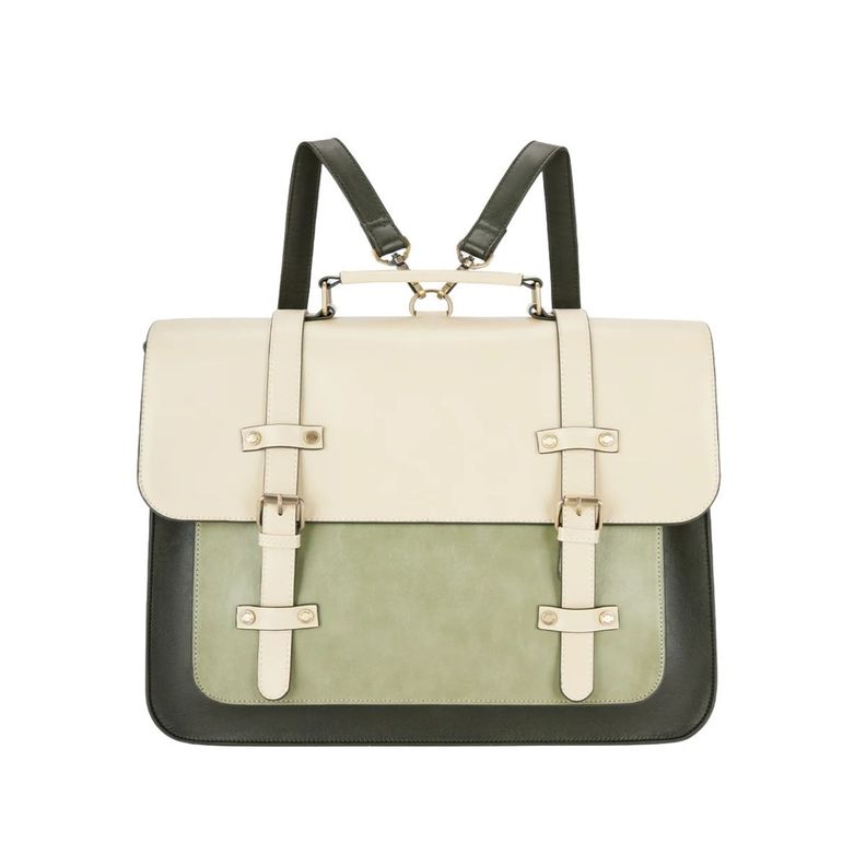 Ecosusi Mochila y Maletín Vintage Sombre para Notebook 15,6" - Verde-1