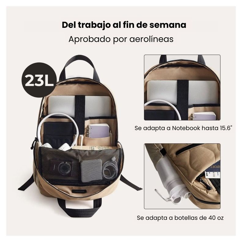 Bagsmart Mochila Vega 23L para notebook de 15.6" - Arena-5