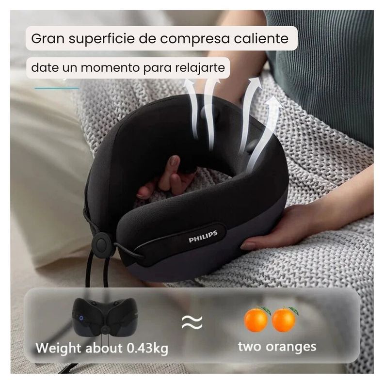 Philips Masajeador de Cuello con Soporte Térmico PPM3306 - Azul Oscuro-7