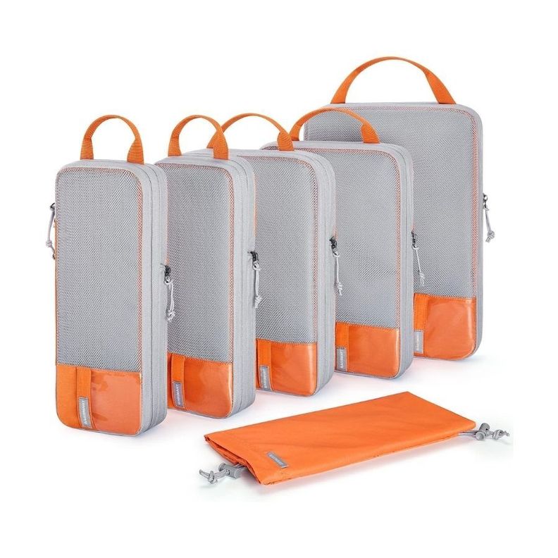 Bagsmart Juego de Bolsas de Compresión (6 unidades) - Naranja-0