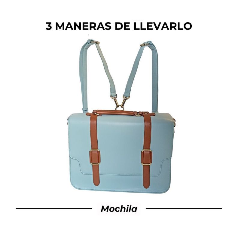 Ecosusi Maletín Mochila Unisex CHARLIE 14" Azul-3