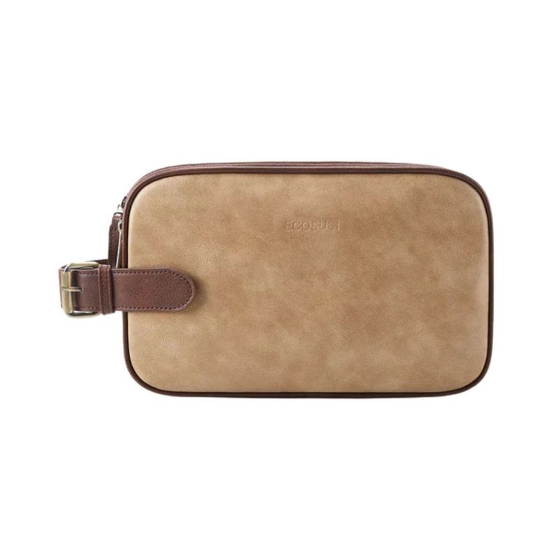 Ecosusi Neceser Grande Elena de Cuero Vegano - Beige Bronceado-0