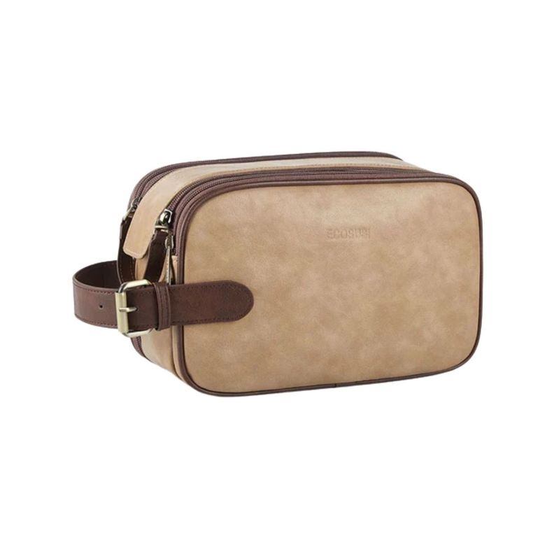 Ecosusi Neceser Grande Elena de Cuero Vegano - Beige Bronceado-1